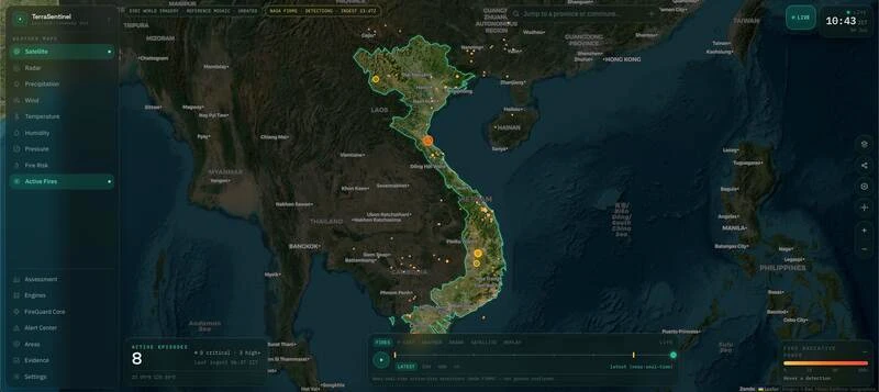 TerraSentinel climate technology product interface