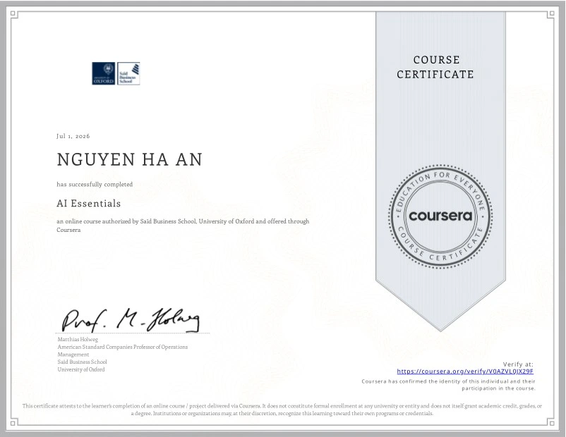 AI Essentials — Oxford Saïd Business School